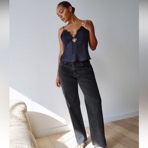 Abercrombie & Fitch black low rise baggy jean